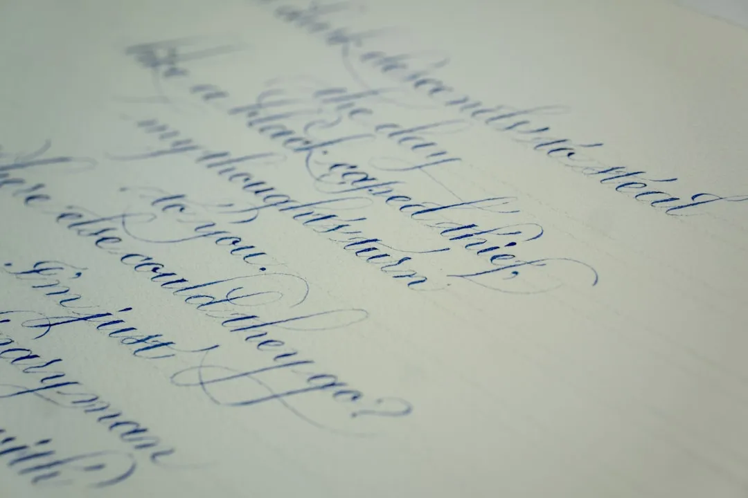 Photo caligraphy exercises